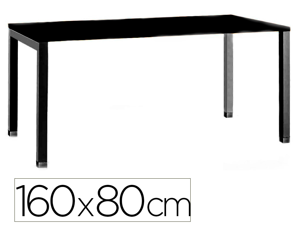 Bureau mt international plateau noir melamine 25mm    pietement arche coloris noir  160x80cm