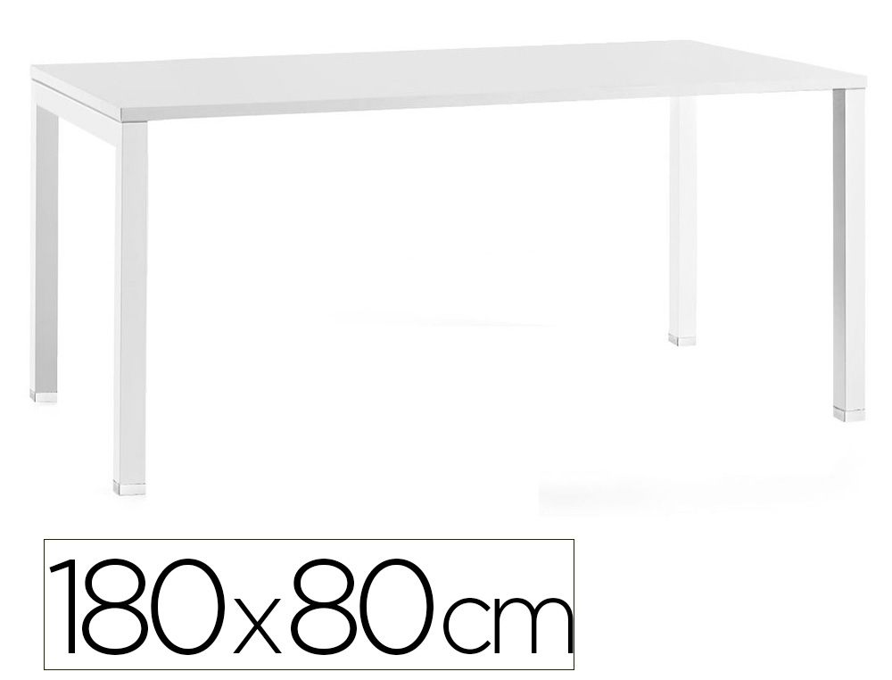 Bureau mt international plateau blanc melamine 25mm   pietement arche coloris blanc 180x80cm