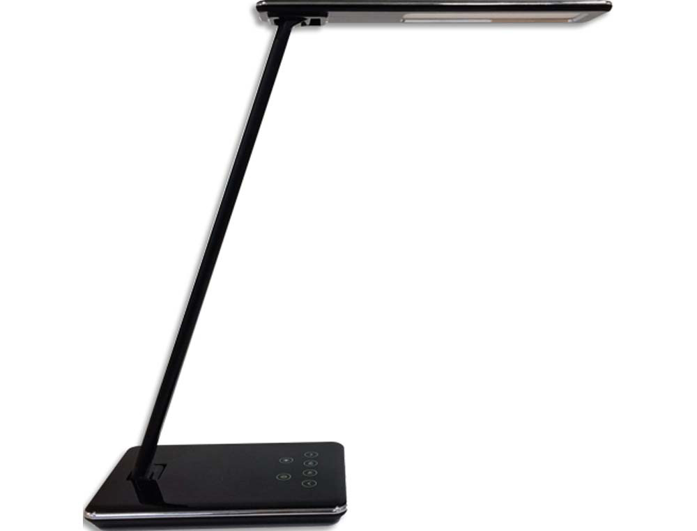 Lampe de bureau unilux led linka variateur chargeur a    induction et port usb 400     lumen coloris noir