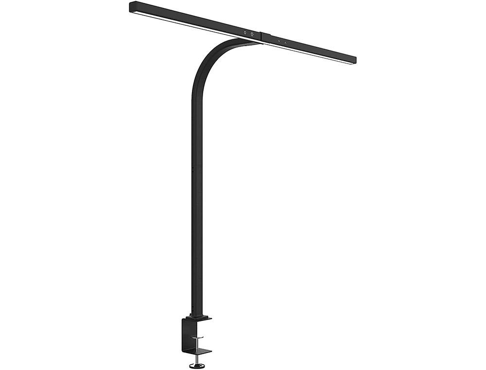 Lampe de bureau unilux led strata ergonomique bras       flexible avec pince variateur intensite 680 lumen coloris