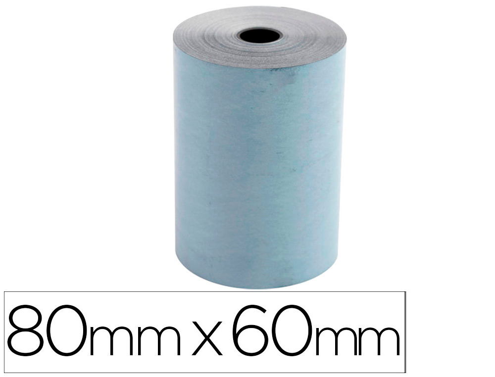 Bobine thermique exacompta exablue 80x60mm 55g longueur  44m 55g impression verso tres longue conservation
