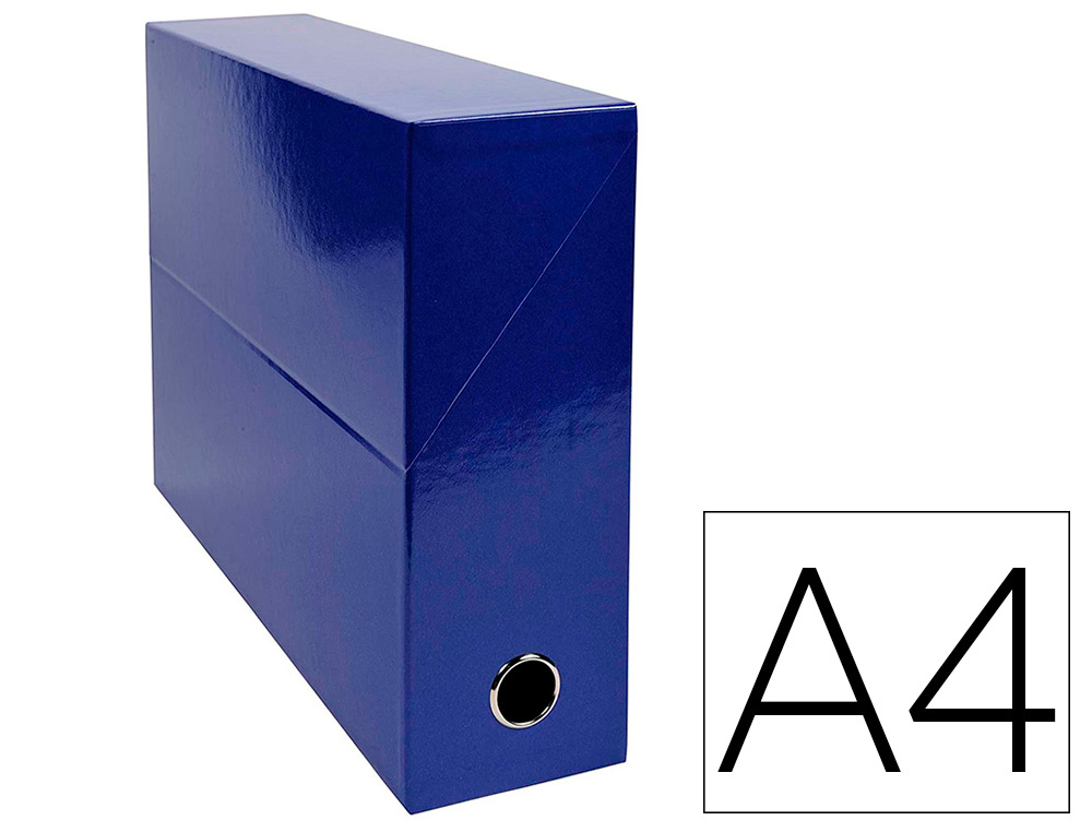 Boite transfert exacompta iderama carton recouvert      15/10e 25x33cm dos 90mm bleu  fonce