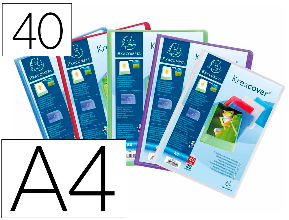 Protege-documents exacompta kreacover chromaline          polypropylene semi-rigide     24x32cm 40 vues coloris