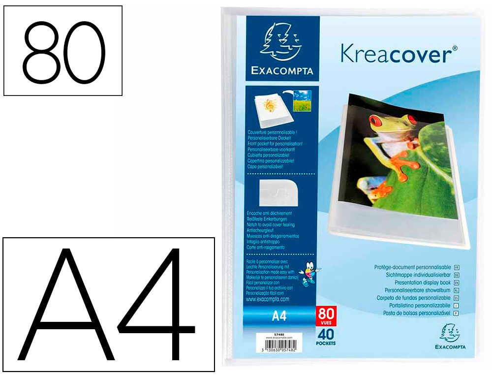 Protege-documents exacompta kreacover chromaline          polypropylene semi-rigide a4  24x32cm 80 vues cristal