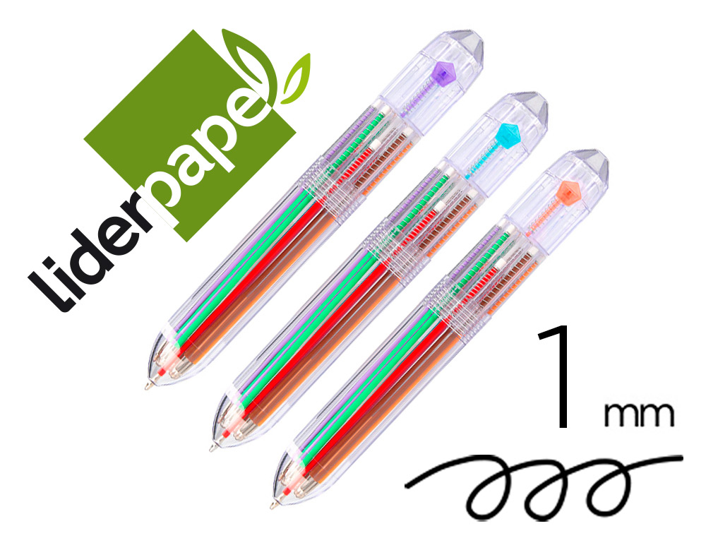 Stylo-bille liderpapel 10 en 1 pointe 1mm trait 0.7mm      retractable