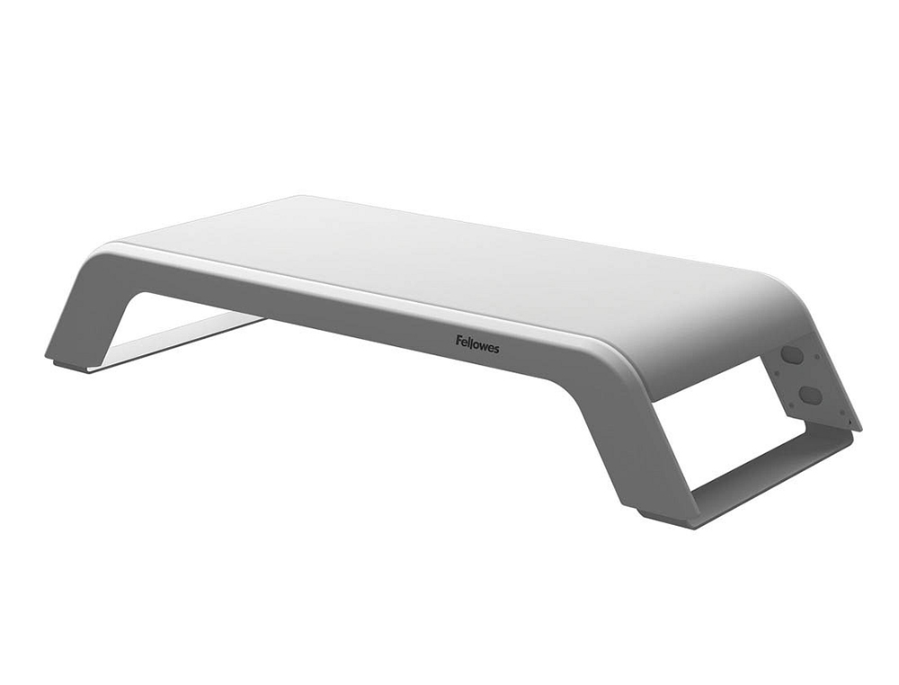 Support fellowes moniteur hana lt 3 niveaux reglage hauteur reduit fatigue oculaire et douleurs cervicales coloris blanc