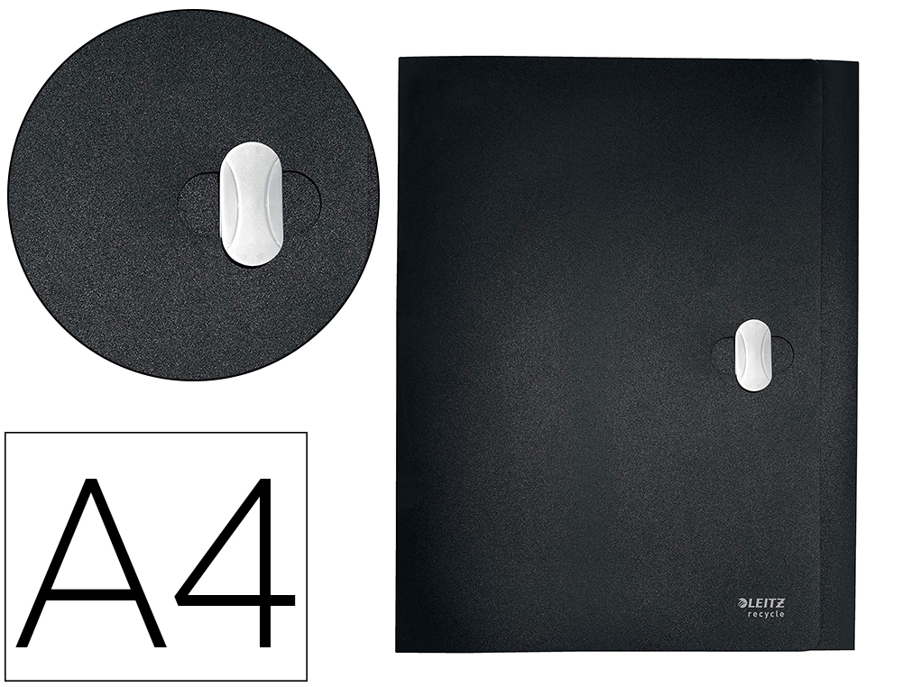 Boite classement leitz a4 polypropylene recycle dos     38mm coloris noir