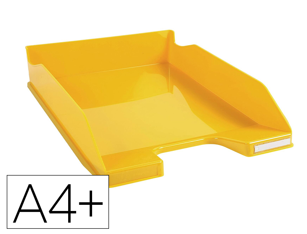Corbeille a courrier exacompta bee blue plastique  recycle a4+ superposable      capacite 500f coloris safran