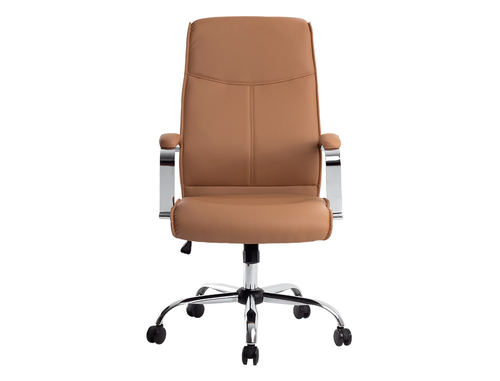 Fauteuil de direction q-connect modena simili cuir base acier chrome hauteur max 1210mm largeur 630mm prof 680mm creme