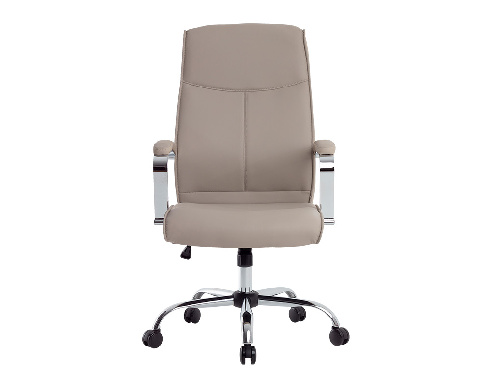 Fauteuil de direction q-connect modena simili cuir base acier chrome hauteur max 1210mm largeur 630mm prof 680mm gris