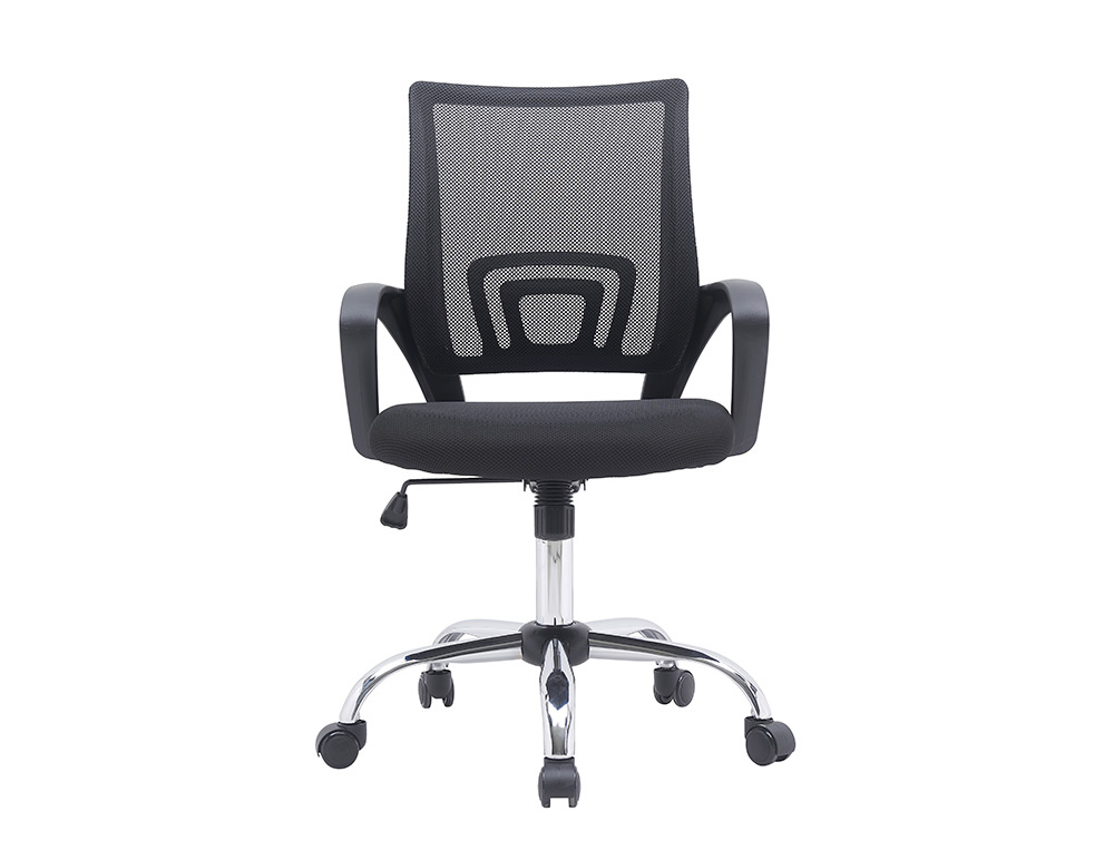 Fauteuil operateur q-connect siena maille base metal chrome hauteur max 1000mm largeur 560mm prof 570mm coloris noir