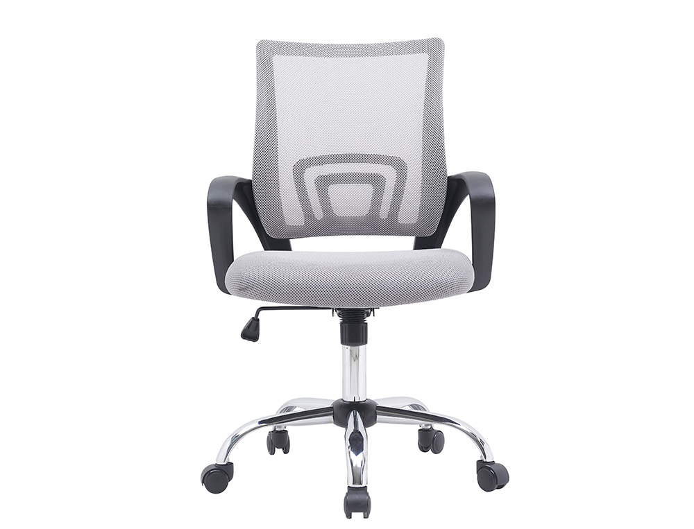 Fauteuil operateur q-connect siena maille base metal chrome hauteur max 1000mm largeur 560mm prof 570mm blanc et gris
