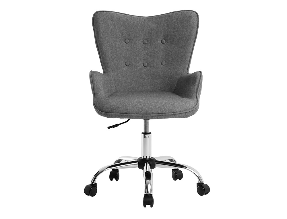 Fauteuil bureau q-connect messina recouvert tissu base metal chrome hauteur max 960mm largeur 570mm prof 620mm gris
