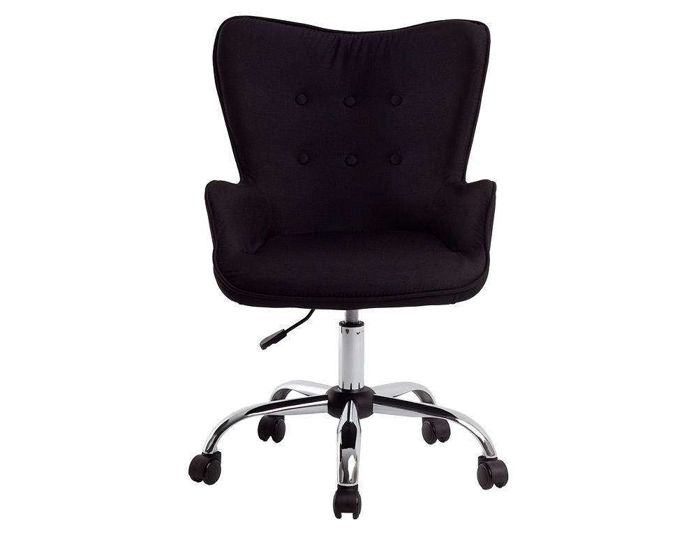Fauteuil bureau q-connect messina recouvert tissu base metal chrome hauteur max 960mm largeur 570mm prof 620mm noir