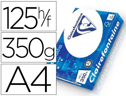 Papier clairefontaine clairalfa extra blanc a4 350g/m2 blancheur 170 opacité 93 rigidité 135 toucher satiné 125 feuilles