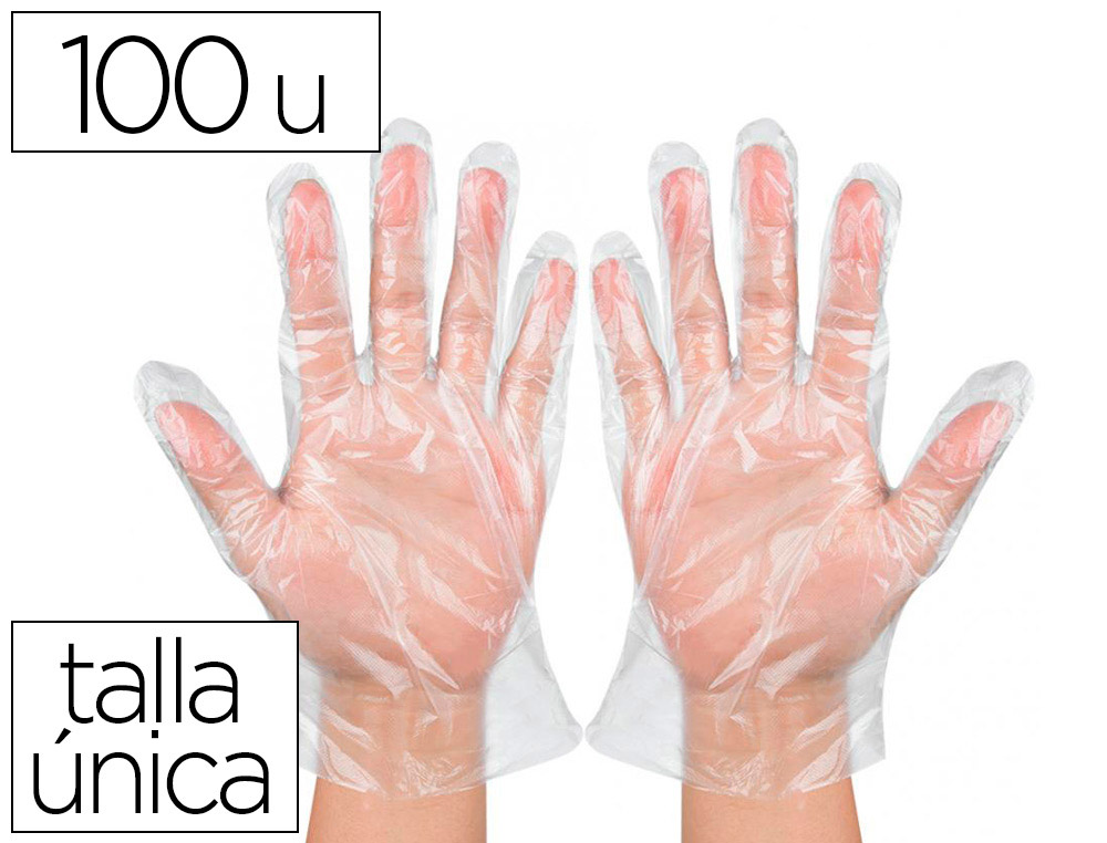 Gants en plastique jetables taille unique boite 100 un