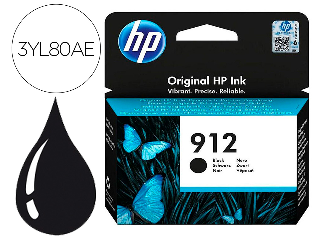 Cartouche d'encre original hp 912 300 p noir