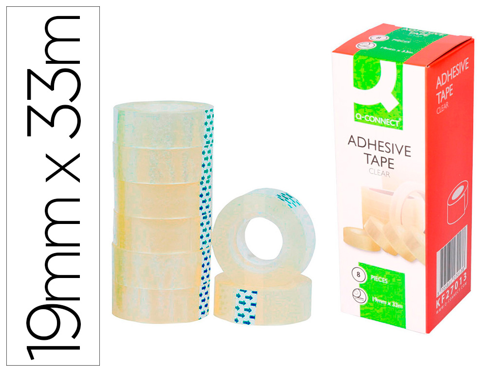 Ruban adhésif q-connect économique résistant transparent 19mmx33m