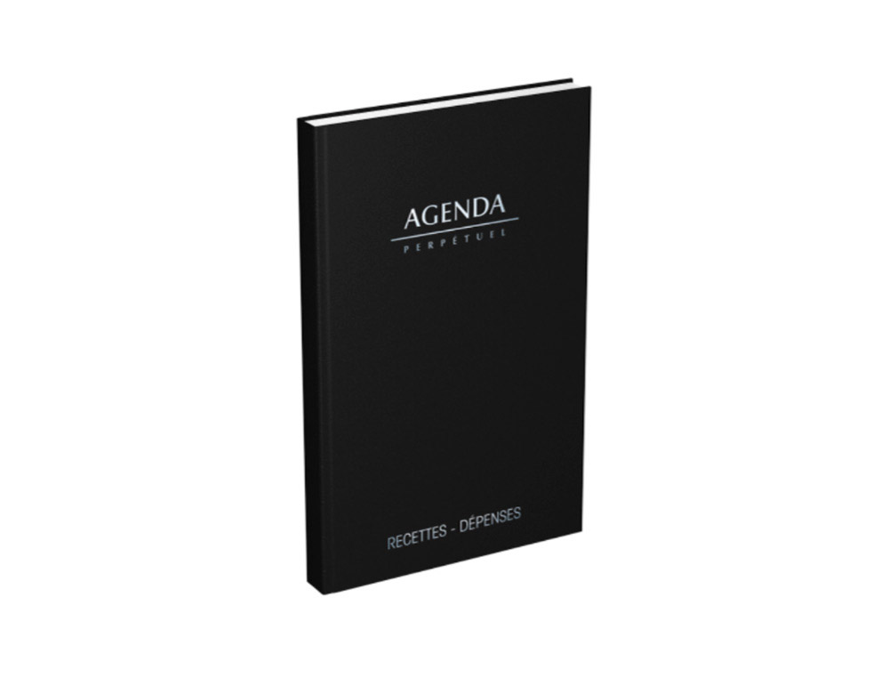 Agenda lecas perpetuel 14x22cm1 jour/page français coloris  noir