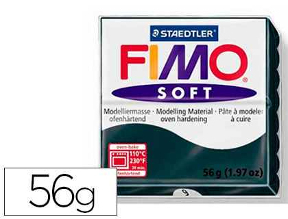 Pâte à modeler fimo soft coloris noir pain 57g