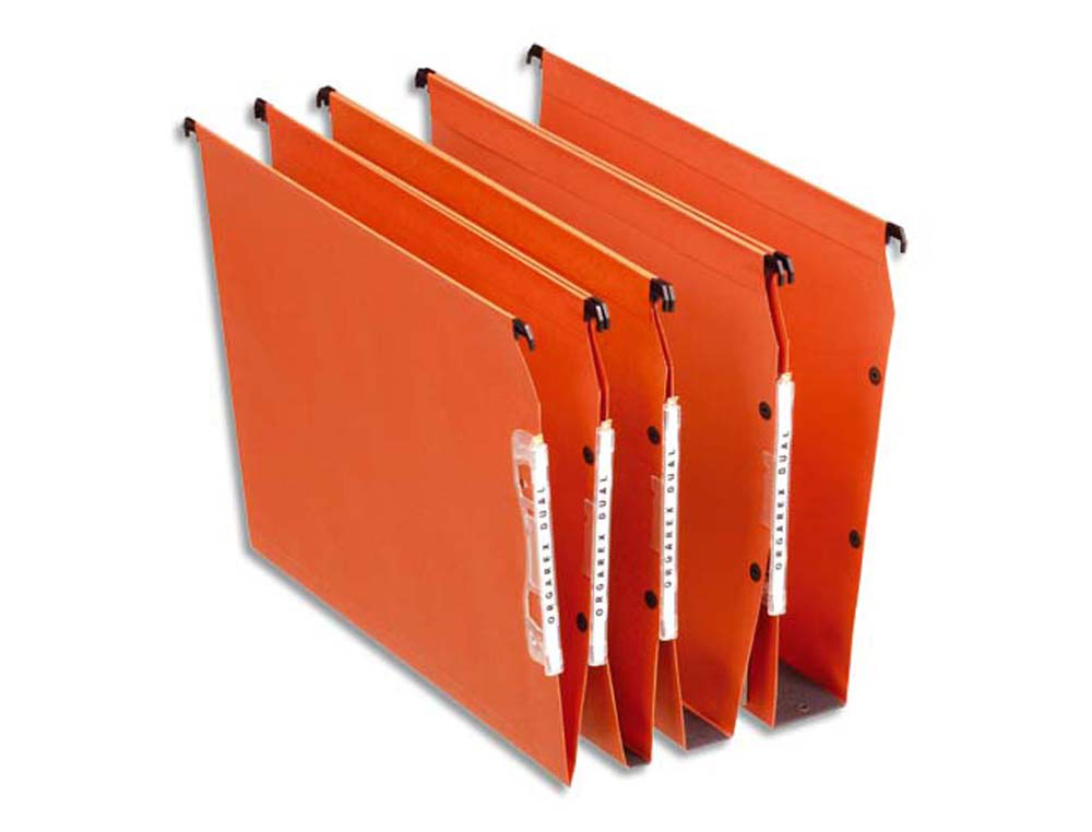 Dossier suspendu esselte dual kraft lmg 220g armoire entraxe 330mm h275mm fond 50 coloris orange boîte 25 unités