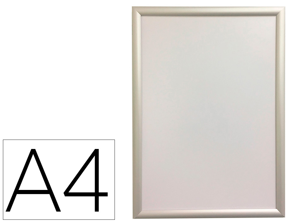 Cadre affichage mural q-connect aluminium format a4 24x32,7x1,2cm coloris argent