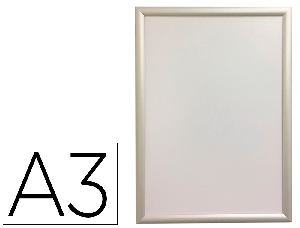 Cadre affichage mural q-connect aluminium format a3 32,7x45x1,2cm coloris argent