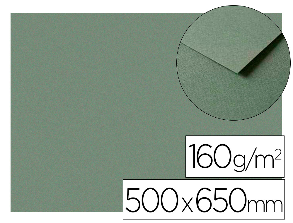 Papier dessin clairefontaine a grain 160g 1 surface        grainee 1 lisse 50x65cm       paquet 25f coloris vert ocean