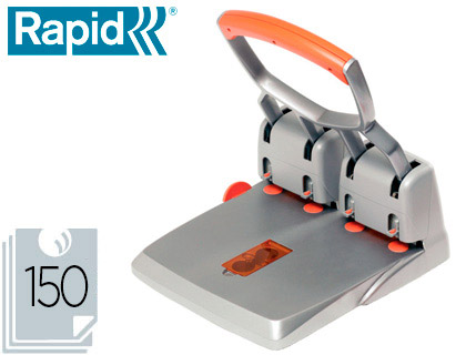 Perforateur rapid suprème hdc150 4 trous diamètre 6mm capacité perforation 150f coloris argent/orange 320x170x360mm