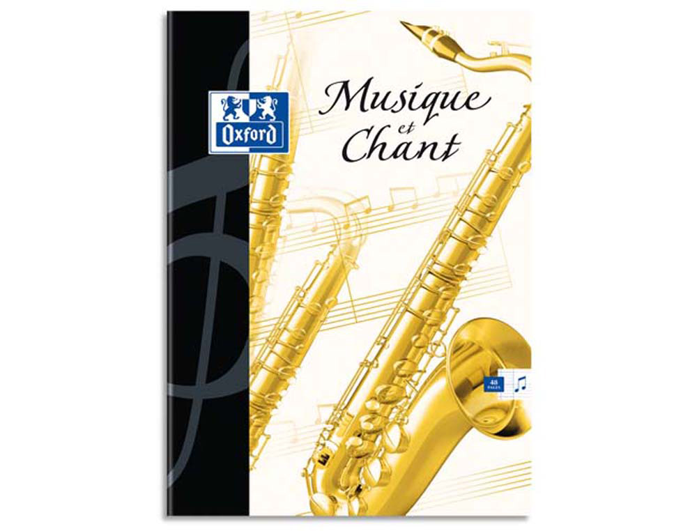 Cahier de musique oxford couverture pelliculee 24x32cm 48p 90g 24 portees 24 reglure seyes
