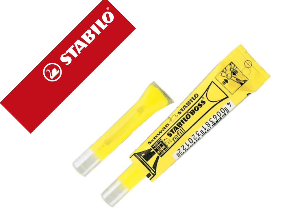 Recharge stabilo surligneur boss original encre fluo      coloris jaune