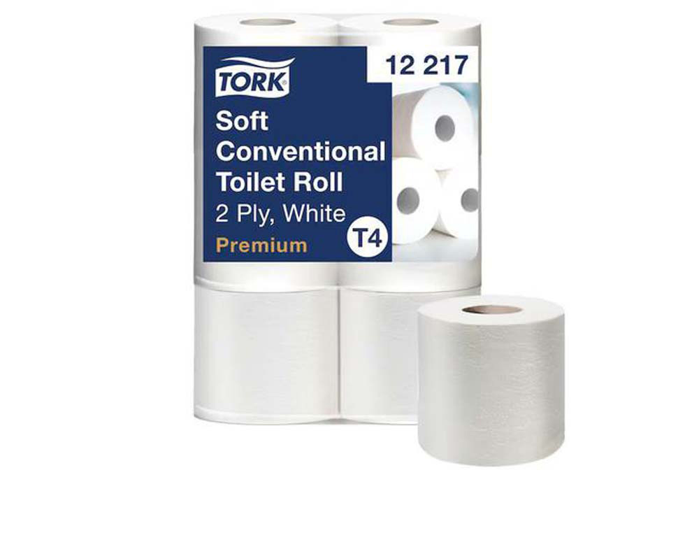 Papier toilette tork traditionnel doux premium 2   plis fsc et ecolabel colors   blanc paquet 6 rouleaux 198f