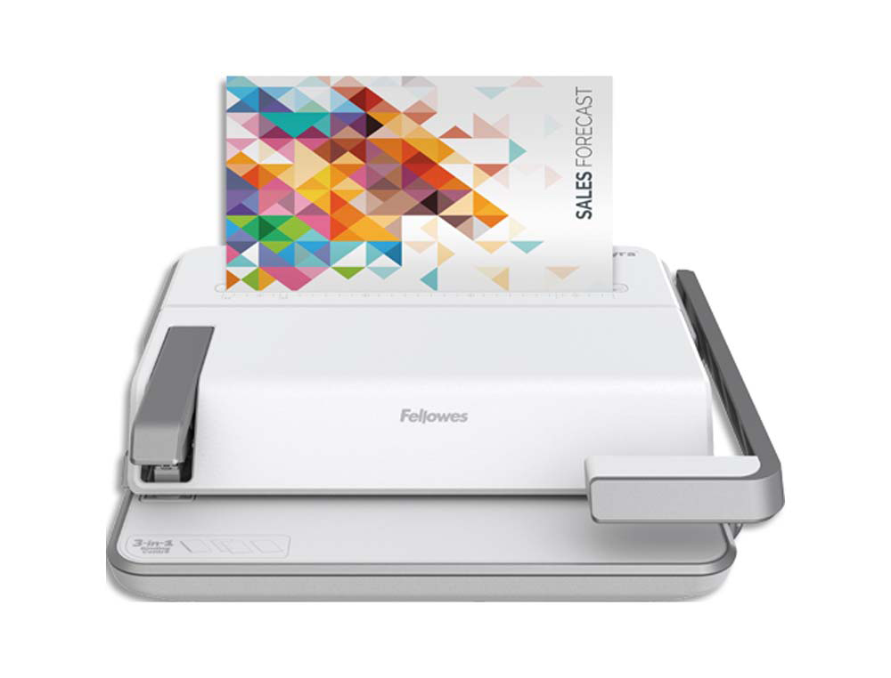 Perforlieur fellowes lyra 3en1 anneaux plastiques       reliure manuel perforation    155x440x395mm