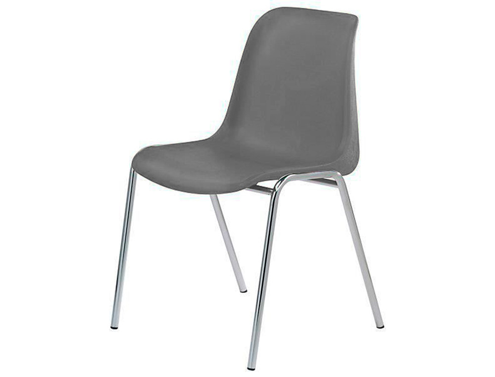 Chaise coque mt international mtga102 polypropylene coloris gris