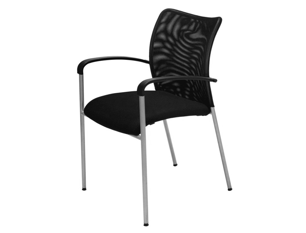 Fauteuil de visiteur mt international 3157 dossier    reglable resille noir
