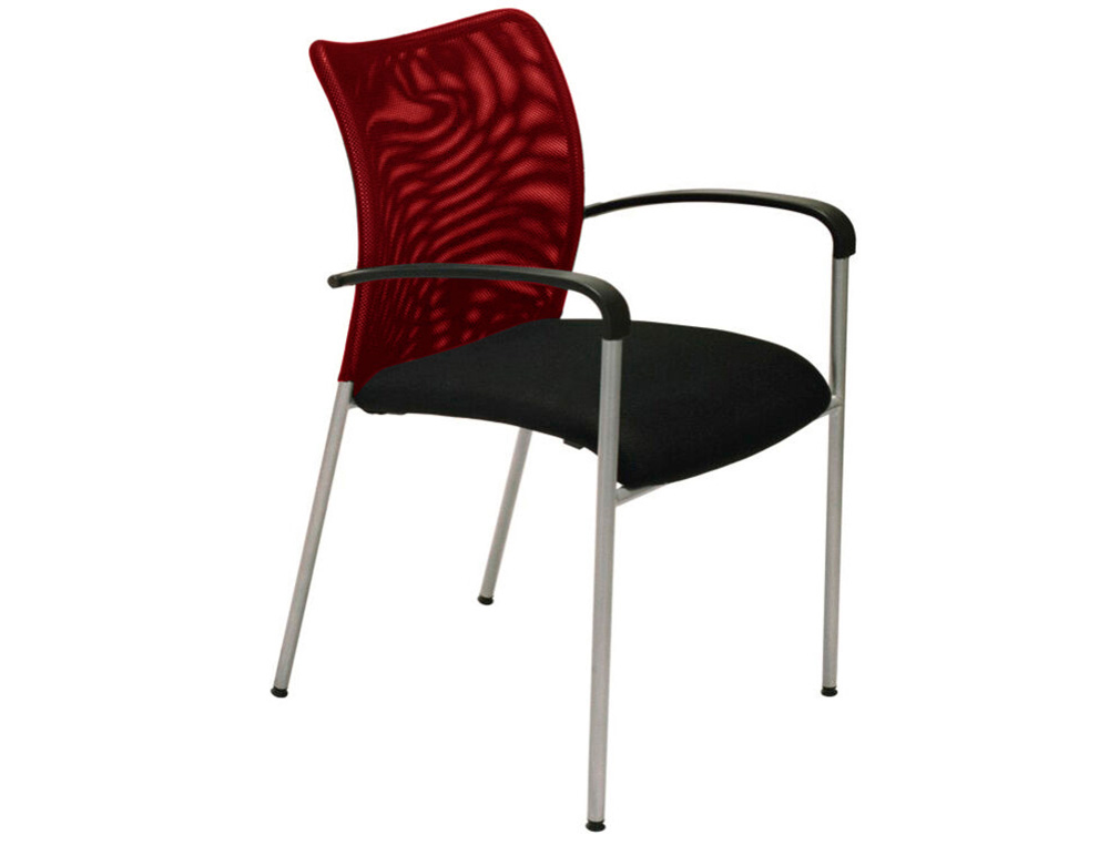 Fauteuil de visiteur mt international 3157 dossier    reglable resille rouge