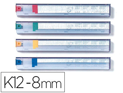 Cassette d'agrafes rapid k8 8mm pour agrafeuse 5551 capacité agrafage 45 feuilles 1050 unités bte de 5u