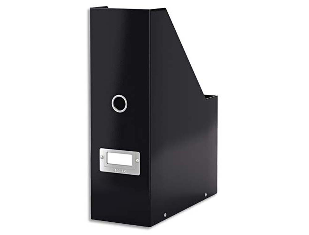 Porte-revues leitz click&store polypropylène plastifié pliable 103x330x253mm porte-étiquette coloris noir
