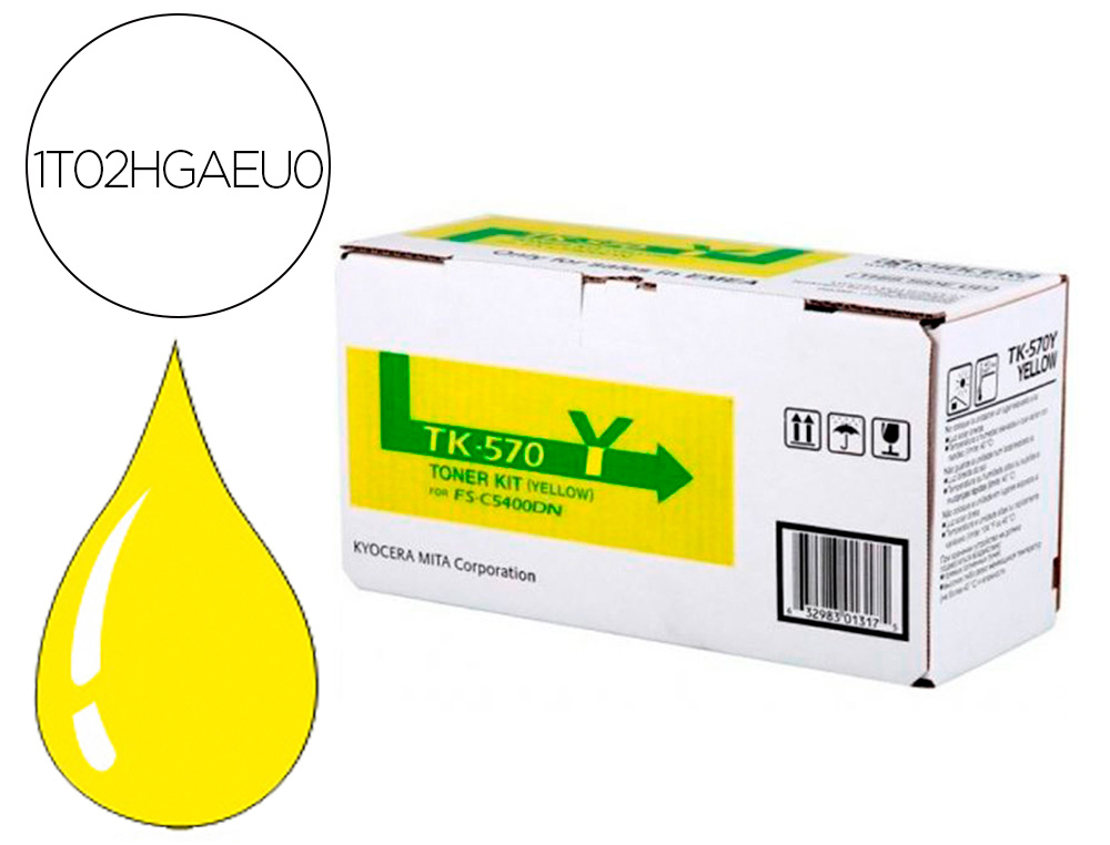 Toner laser original kyocera tk-570y jaune