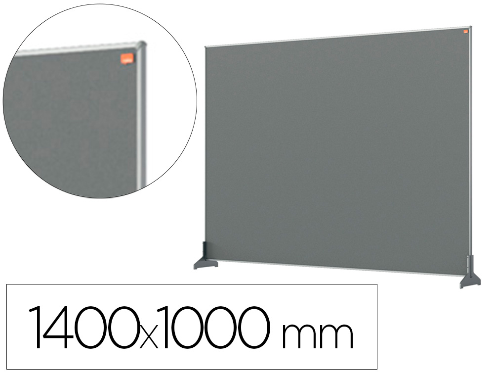 Separateur  bureau nobo en tissu 1400x1000mm coloris     gris