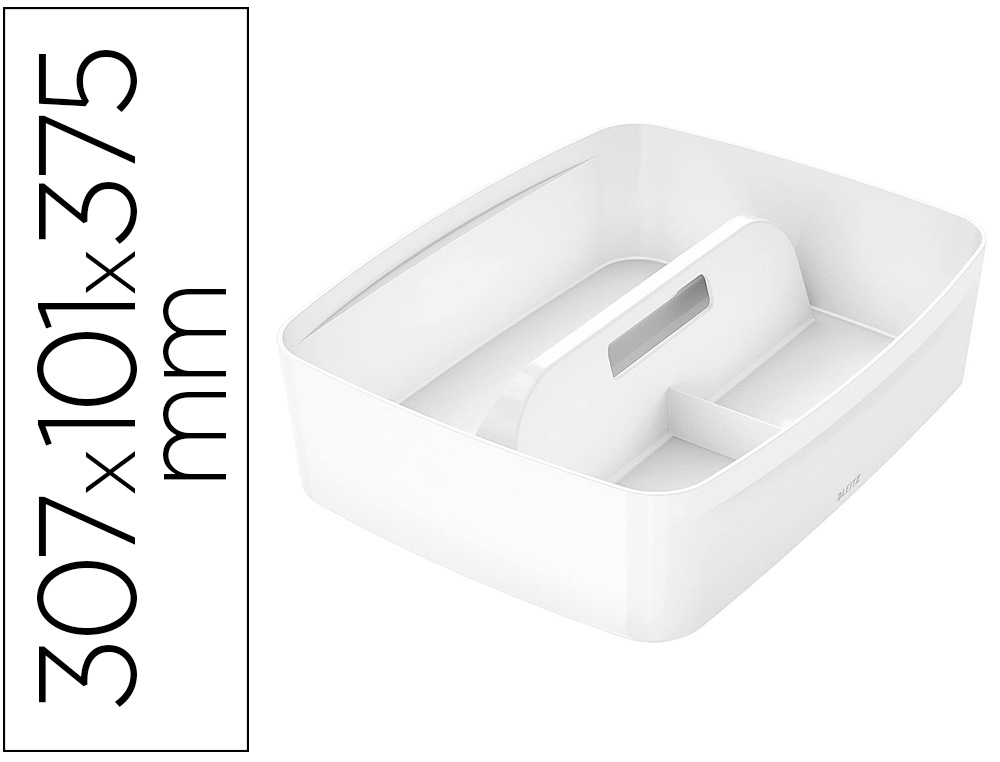 Plateau rangement leitz mybox poignee de transport          307x101x375mm blanc