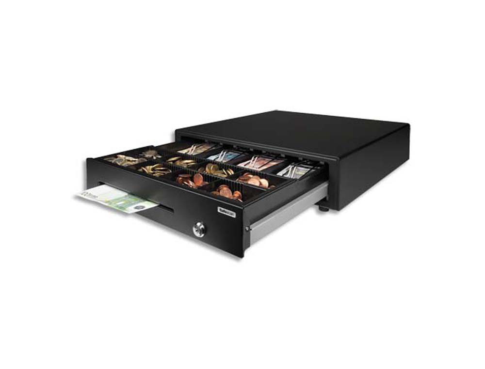 Tiroir caisse safescan sd-4141 acier robuste tiroir  pvc ouverture par pression 12 compartiments 410x115x415mm