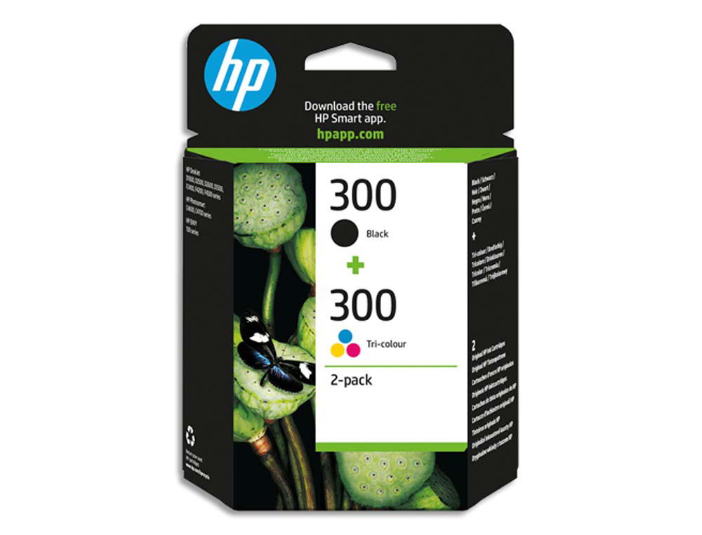 Cartouche d'encre original hp 300 365 p noir/cyan/magenta/jaune pack 4 couleur