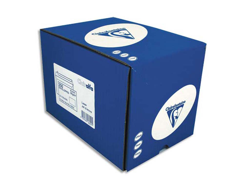 Enveloppe blanche clairefontaine bande de       protection 90g fenetre 45     162x229mm blanche boite de