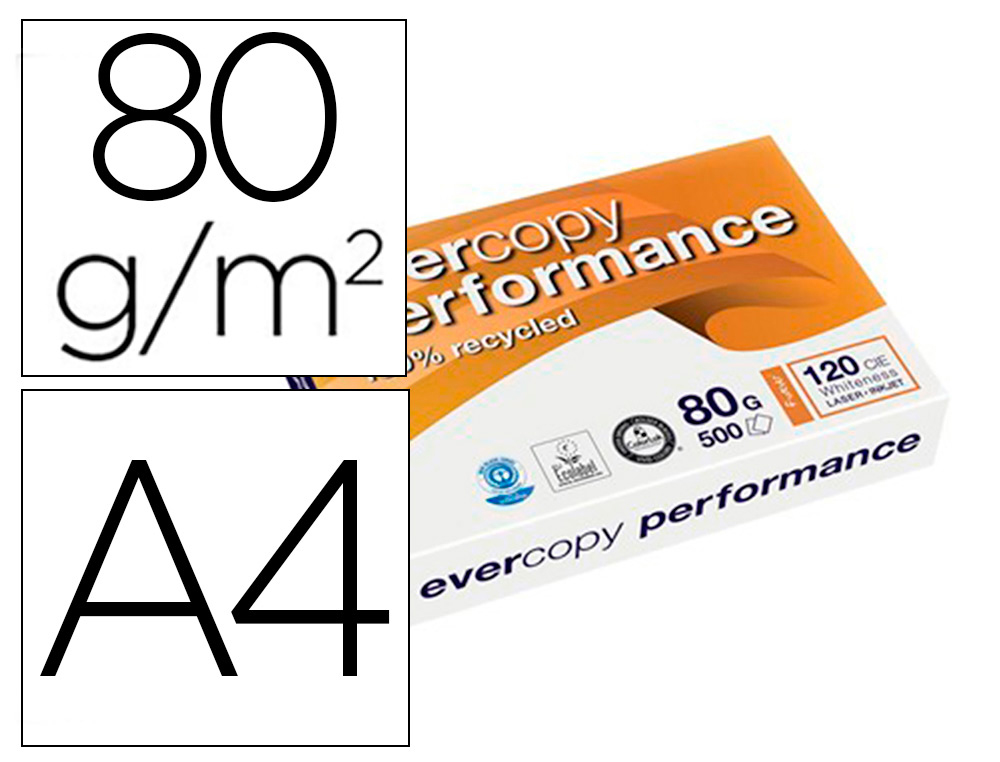 Papier clairefontaine evercopy perform              multifonction laser couleur   haute qualite a4 80g/m2 blanc