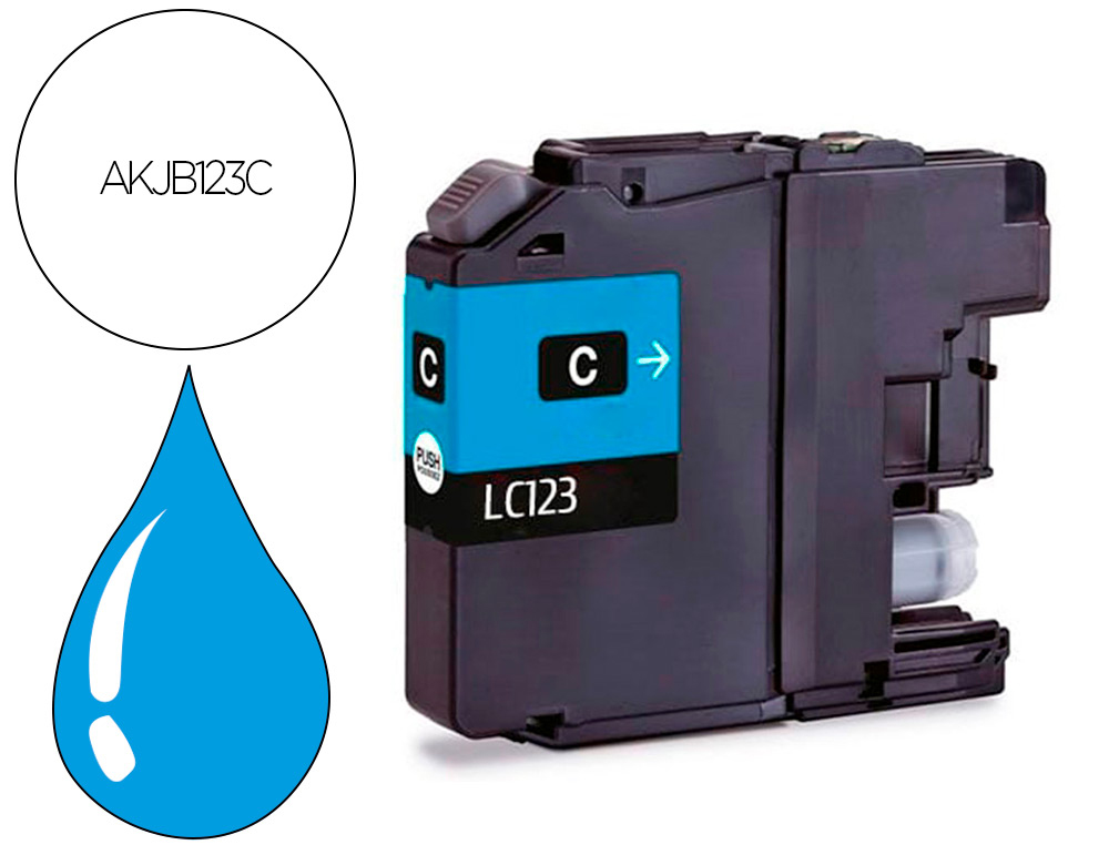 Cartouche d'encre compatible brother lc123 cy 600 p cyan