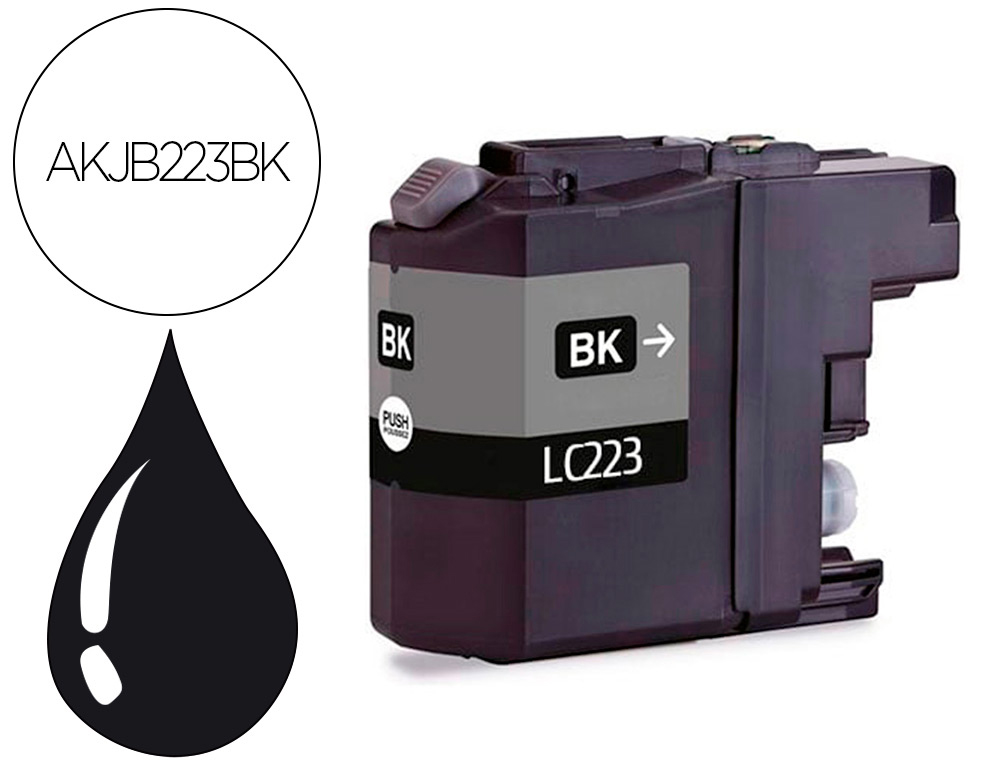 Cartouche d'encre compatible brother lc223 bk 700 p noir