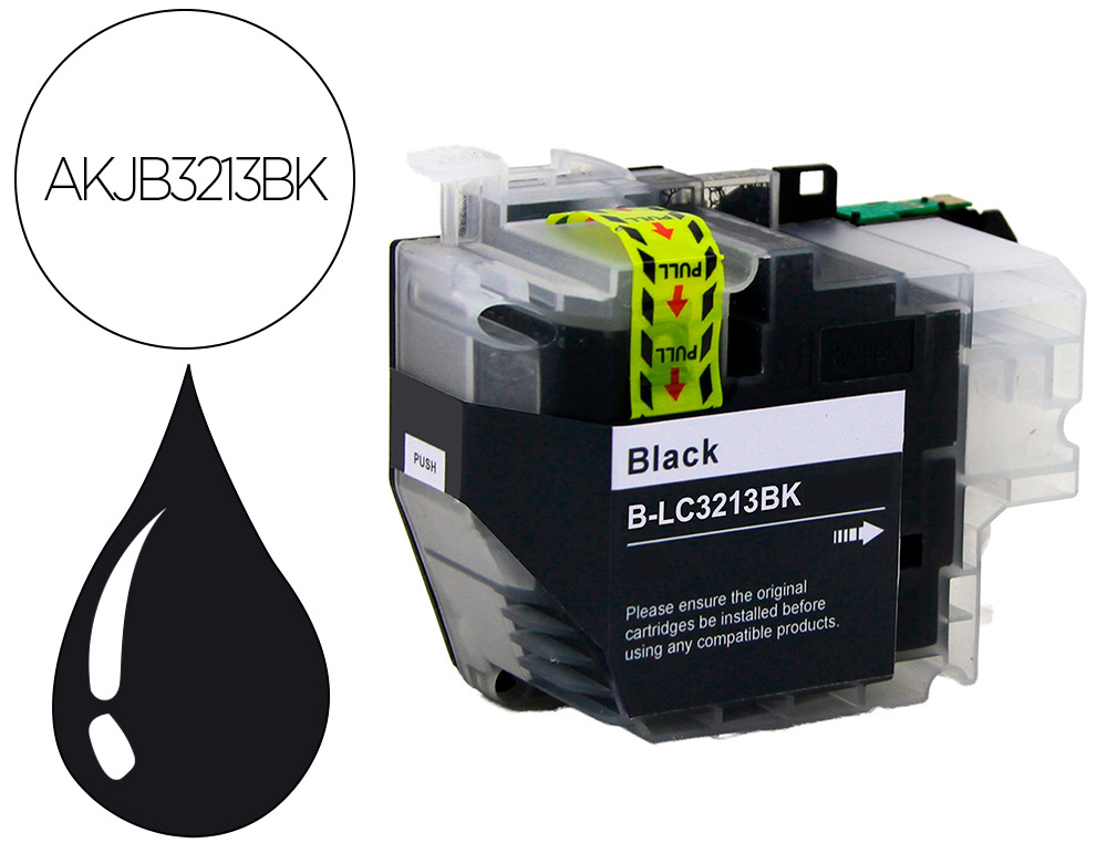 Cartouche d'encre compatible brother lc3213 bk 400 p noir