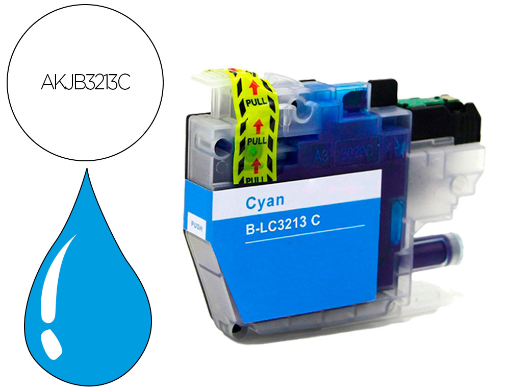 Cartouche d'encre compatible brother lc3213 cy 400 p cyan