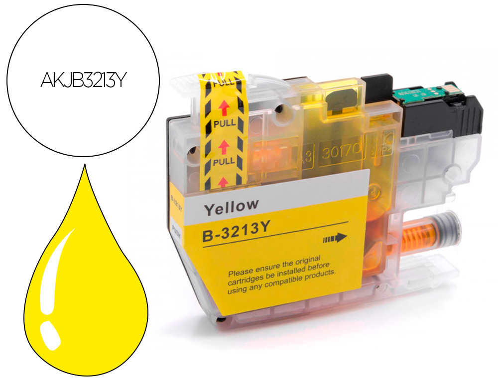 Cartouche d'encre compatible brother lc3213 ye 400 p jaune
